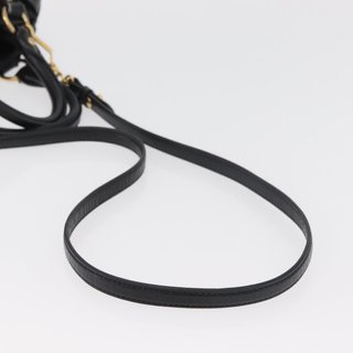 Miu Miu Hand Bag Leather 2way Black Gold Auth