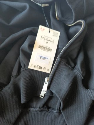 Chaqueta Bomber Negra Cremallera Talla L