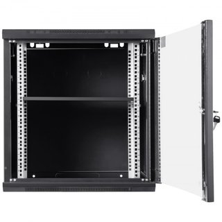 Gabinete di server di rete a parete da 12U, 39,4 cm/15,5'' di profondità, contenitore per rack di server, capacità di carico max a terra 90 kg/200 libbre, con porta in vetro...