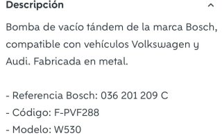 Bomba de Vacío Bosch VW Audi 036 145 209 C