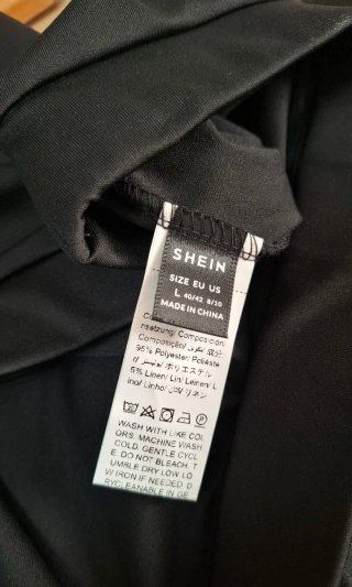 Falda lápiz negra largo rodilla NUEVA Shein L