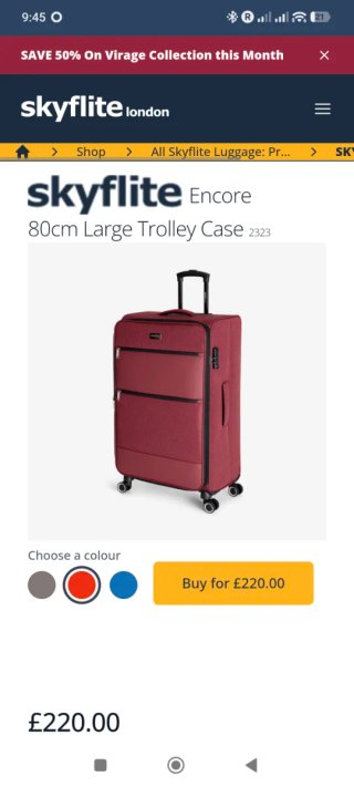 Maleta Grande Skyflite Encore 100L Roja