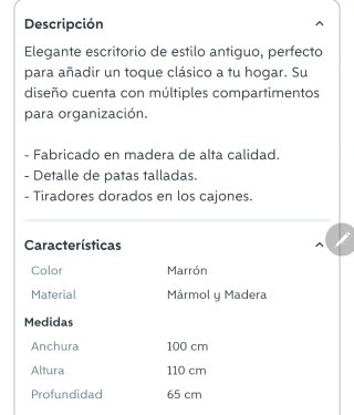 Escritorio antiguo de madera con cajones