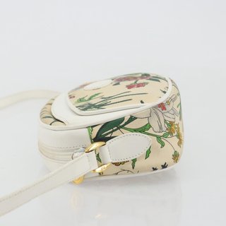 GUCCI Flora Shoulder Bag PVC White Gold 007 113