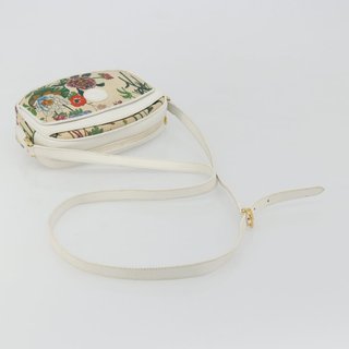 GUCCI Flora Shoulder Bag PVC White Gold 007 113
