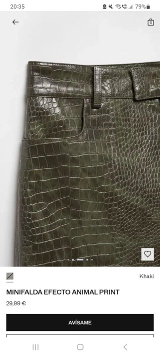 Minifalda efecto piel verde