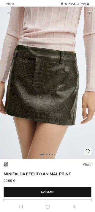 Minifalda efecto piel verde
