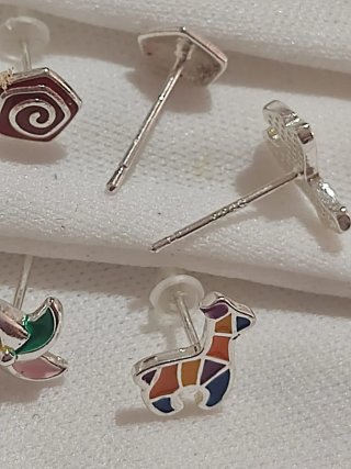 Lote pendientes plata niña