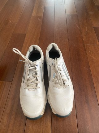 Zapatos de golf Adidas blancos y azules