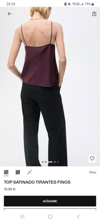 Blusa tirantes Mango morada Talla S