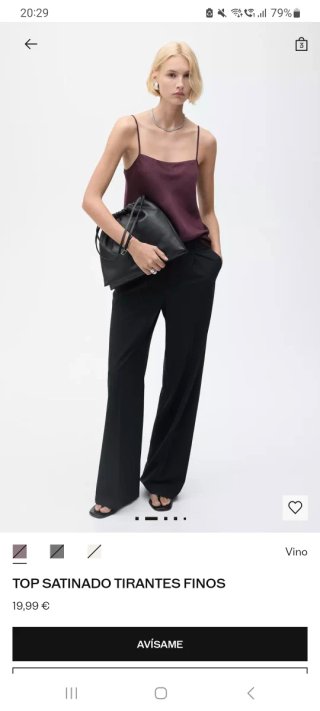 Blusa tirantes Mango morada Talla S