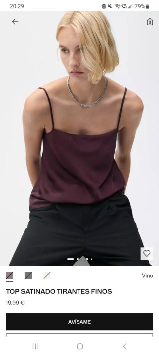 Blusa tirantes Mango morada Talla S