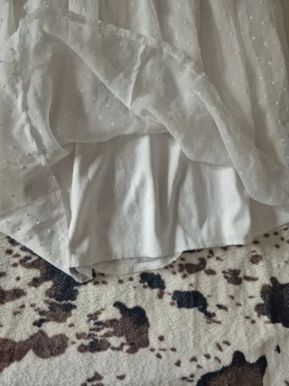 Vestido blanco bordado flores talla S