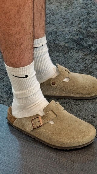 Zuecos Beige o Gris Claro Ante Birkenstock Nuevo