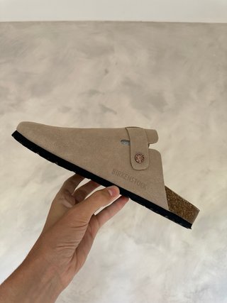 Zuecos Beige o Gris Claro Ante Birkenstock Nuevo