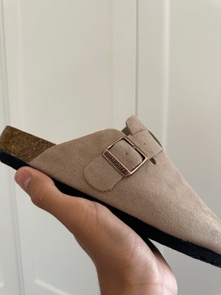 Zuecos Beige o Gris Claro Ante Birkenstock Nuevo