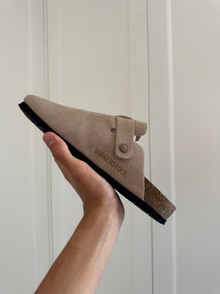 Zuecos Beige o Gris Claro Ante Birkenstock Nuevo