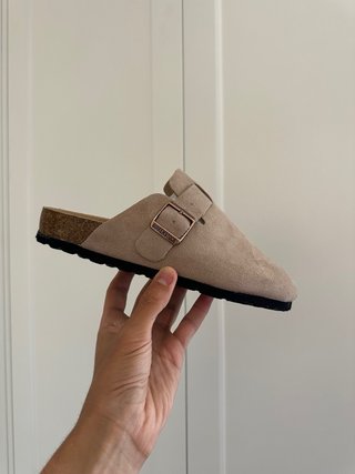 Zuecos Beige o Gris Claro Ante Birkenstock Nuevo