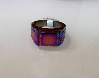 Anillo acero hombre tipo sello tornasol t 12