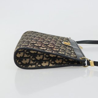 Christian Dior Trotter Canvas Shoulder Bag Navy