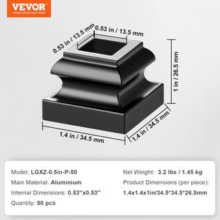 Zapatos de Balustre de Aleación de Aluminio Zapato Plano con Agujeros para Tornillos para Balustres de Escalera de 1/2 Pulgada en Forma de Espiral, Cesta, Torcido, Nudo, Barandilla de Metal, Negro...