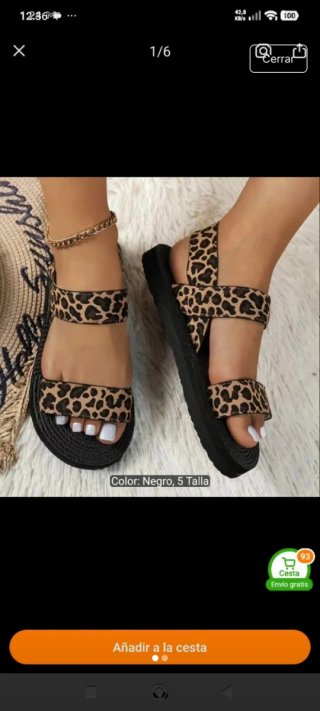 Sandalias con estampado de leopardo
