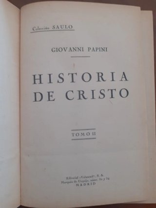 2 Libros Historia de Cristo G. Papini