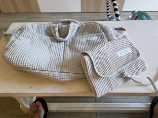 Bolsa de bebé de tejido gofre + cambiador