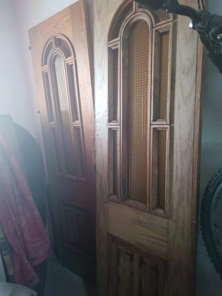 2 Puertas de Madera con Cristal 203 largo x62 anch