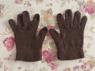 Guantes de punto marrones