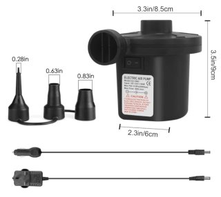 Bomba de aire eléctrica portátil 240V AC/12V DC.
