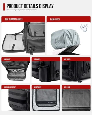 Bolsa Trasera Moto RIDEIRON Negra