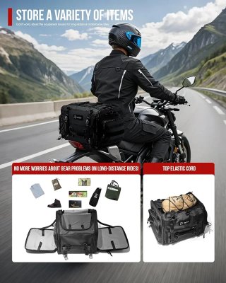 Bolsa Trasera Moto RIDEIRON Negra