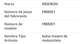Bolsa Trasera Moto RIDEIRON Negra
