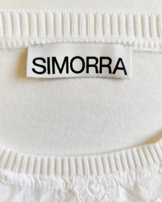 SIMORRA Jersey Blanco Bordado Floral