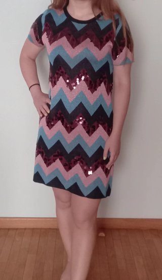 Vestido Zara Geométrico Punto