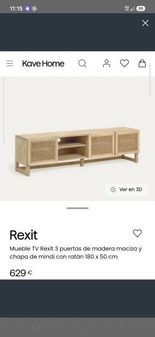 Mueble TV Kave Home Rexit Ratán Madera