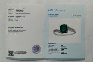 Anillo de Lujo Pla950 Esmeralda Natural Diamantes