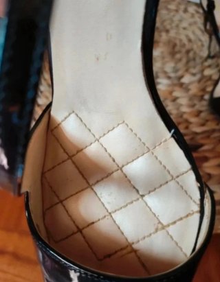 Scarpe Slingback Nere Vernice