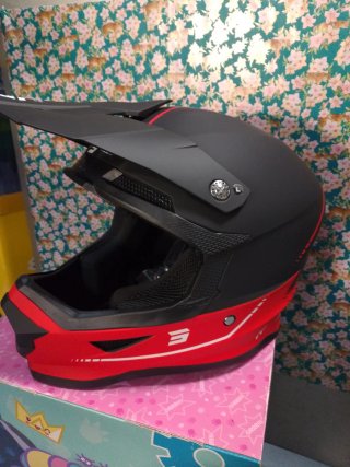 Casco Cross Shot Talla L Negro/Rojo