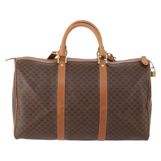 CELINE Macadam Canvas Boston Bag PVC Leather 2way
