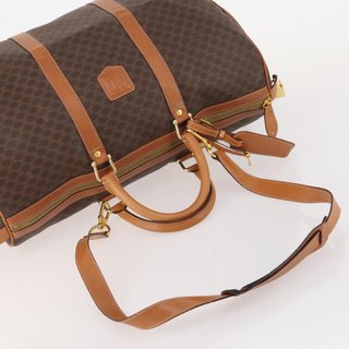 CELINE Macadam Canvas Boston Bag PVC Leather 2way
