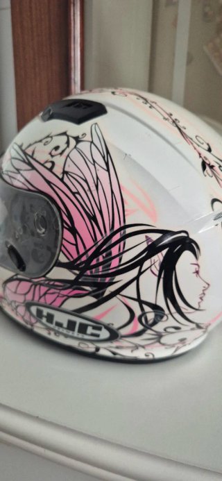 Casco Moto HJC Blanco Rosa