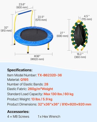 Trampolín Vevor para niños