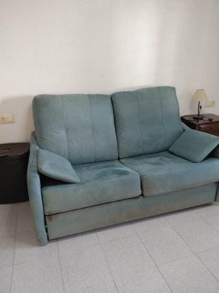 Sofá Cama Tela Azul