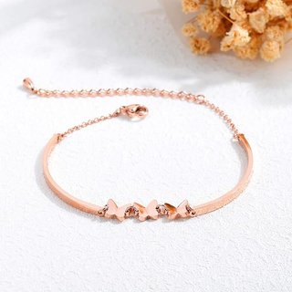 Pulsera mariposa mujer acero inoxidable Oro Rosa