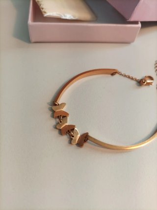Pulsera mariposa mujer acero inoxidable Oro Rosa