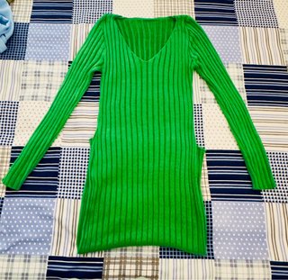 Vestido de hilo verde talla única