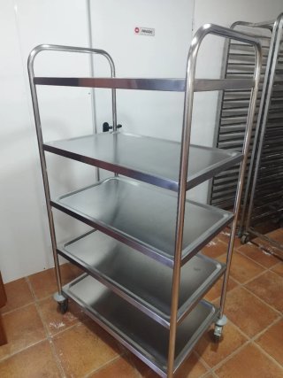Carro Acero Inoxidable 5 Niveles con Ruedas