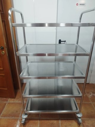 Carro Acero Inoxidable 5 Niveles con Ruedas